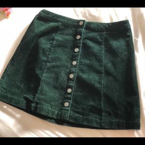 Hunter Green Button Skirt